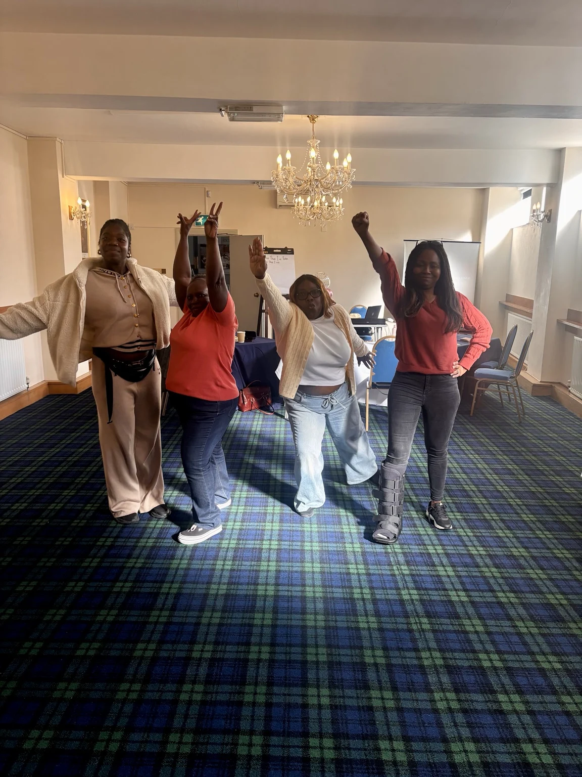 Participants taking part in a movement and improvisation exercise